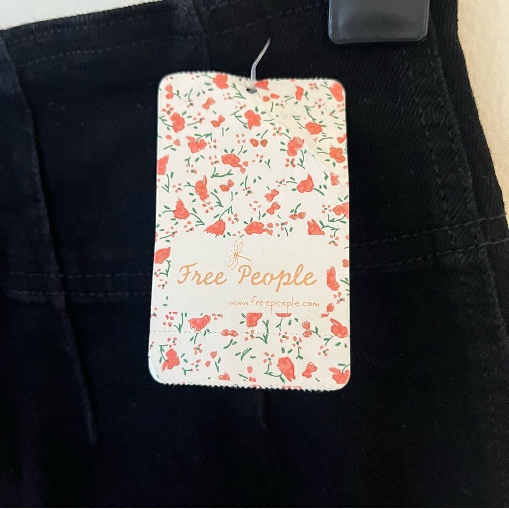 Free People Virgo Black Denim Zip Front Mini Skirt Size 26 NWT - Picture 8 of 9